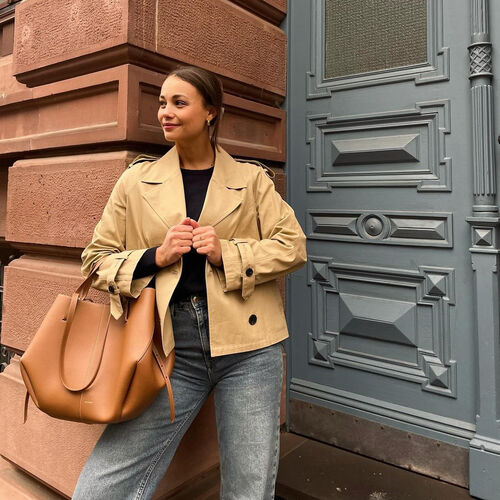 Veste trench raccourcie